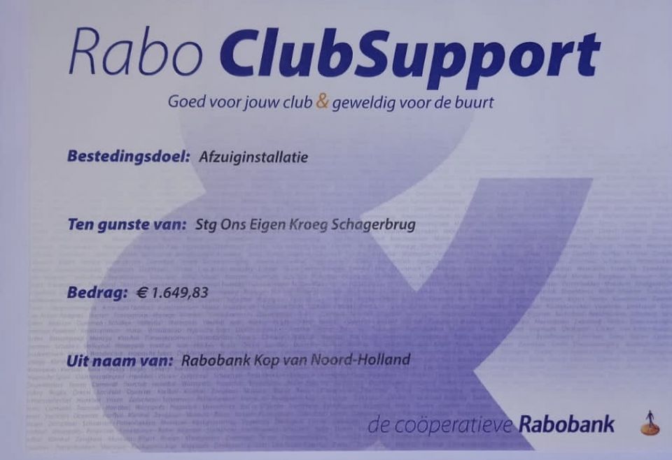 Begeleidende foto Rabo Club Actie een groot succes!